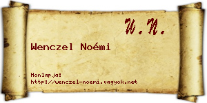 Wenczel Noémi névjegykártya